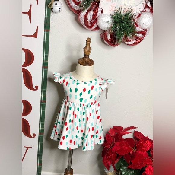 Girls Soft Christmas 🎄 Dress NWT 6/12 Mos - Picture 1 of 11